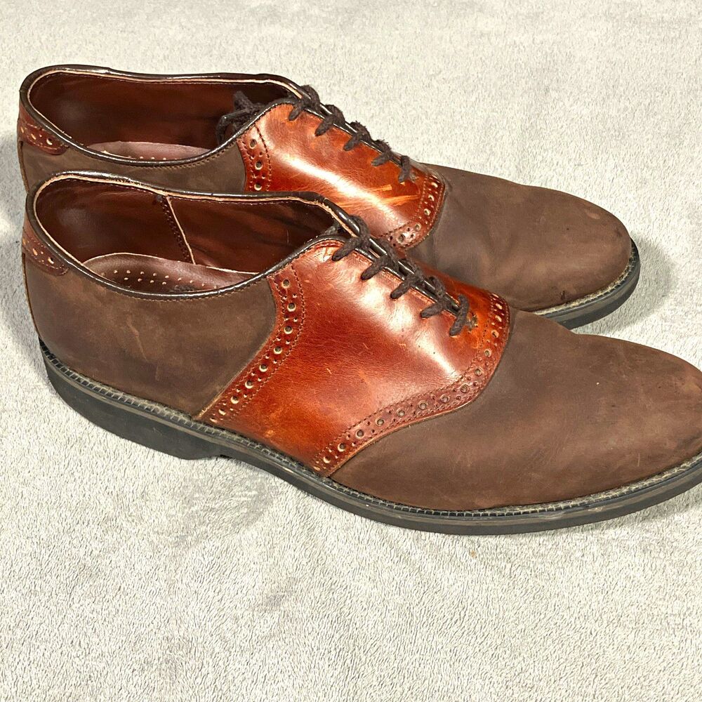 Dexter Men's Brown Leather Lace-Up Oxford Dress Shoes Round Toe Size 13
